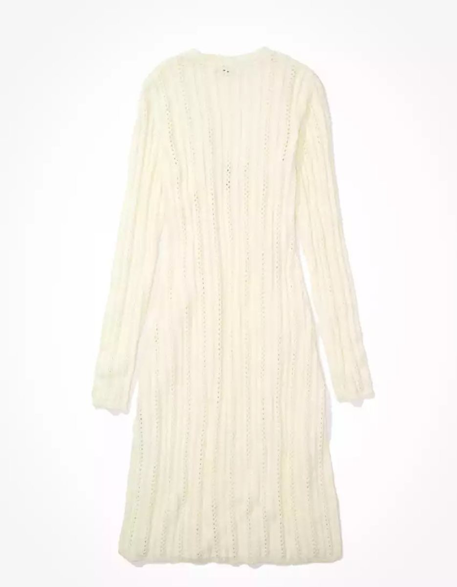 Cardigan American Eagle AE Extra Long Knit Blanche Femme | NVN-54881548